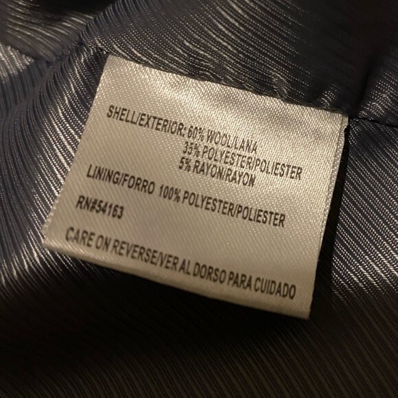 Calvin Klein Black Wool Double Breasted Peacoat - Picture 12 of 12